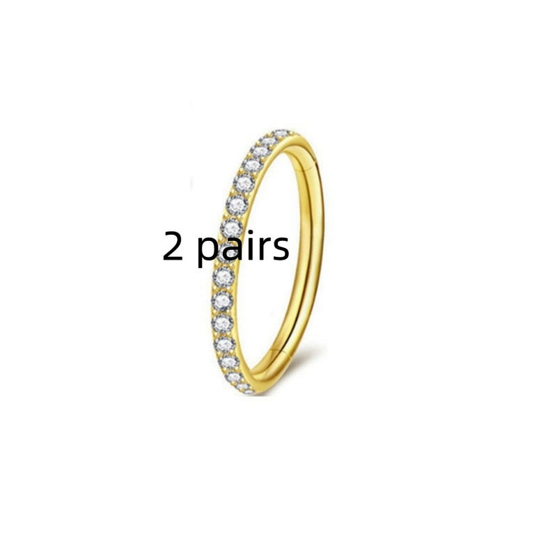 Stainless Steel Nose Ring Diamond Ring